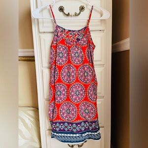 Orange and Purple Patterned Women's Dress